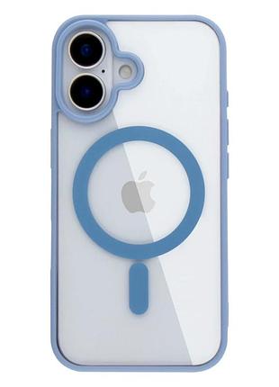 Чехол tpu с magsafe для iphone 16 защитный с усиленными углами цвет sierra blue