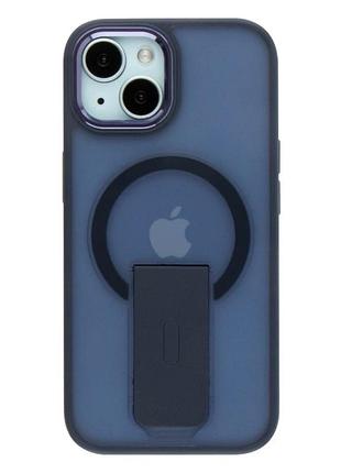 Чехол tpu pc flexguard magnetic ring stand для iphone 15 защитный с магнитом с подставкой синий