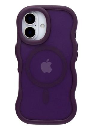 Чехол tpu+pc aquawave с magsafe для iphone 16 противоударный фиолетовый с защитой камеры