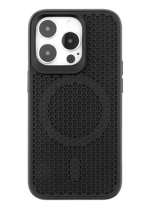 Чехол tpu+pc aerocool с magsafe для iphone 14 pro защита камеры черный