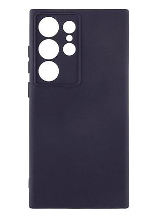 Чехол силиконовый full case для samsung galaxy s24 ultra 5g tpu с защитой камеры темно-синий