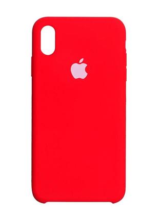 Чехол силиконовый для iphone xs max с микрофиброй внутри защита камеры china red