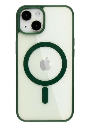 Чехол tpu color с magsafe для iphone 15 противоударный защитный forest green
