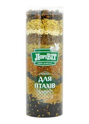 Лоривит деликатес – корм для птиц, прозрачная туба, 500 г (фл056)