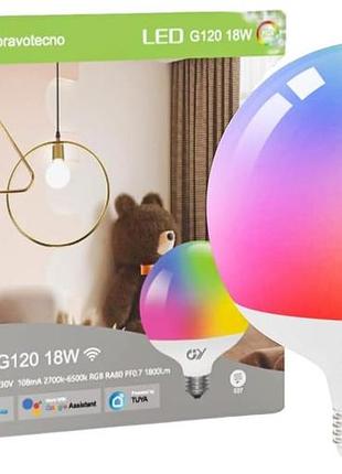 Умная wi-fi led лампа gy g125 e27 18вт 1900лм rgb cct управление через приложение светильник