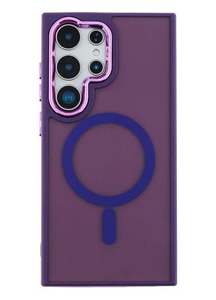 Чохол tpu+pc space magnetic color з magsafe для samsung galaxy s25 ultra 5g захисний темно-фіолетовий