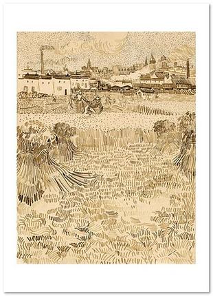 Открытка vincent van gogh — arles view from the wheatfields