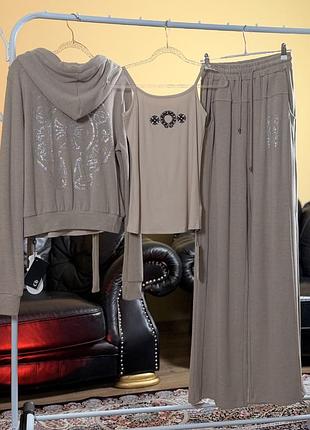Костюм жіночий трійка chrome hearts люкс якість