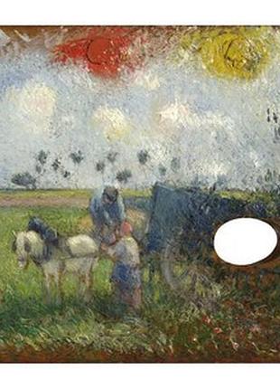 Листівка camille pissarro - the artist's palette with a landscape, c.1878-1880