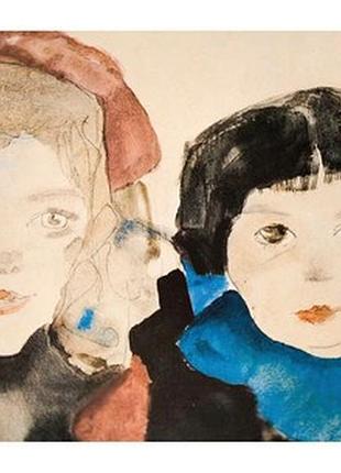 Листівка egon schiele - zwei kauernde madchen (fragment), 1911