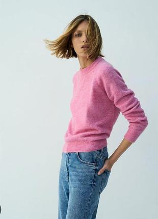 Рожевий светр з вовною та альпакою zara
