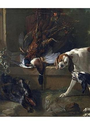 Открытка hounds with wild-fowl and game