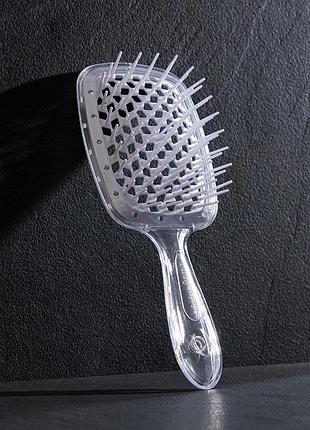 Расчёска для волос hollow comb superbrush plus clear-white