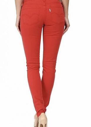 Джинси жіночі червоні skinny від levi’s