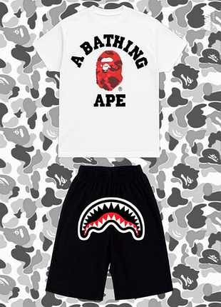 Мужской летний комплект bape (футболка + шорты) туречки