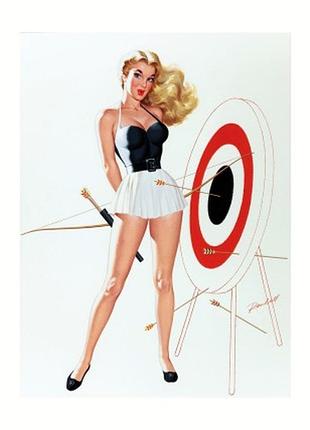 Листівка arnold kohn brunette pin-up
