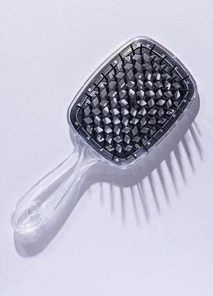 Щітка для волосся hollow comb superbrush plus clear-black