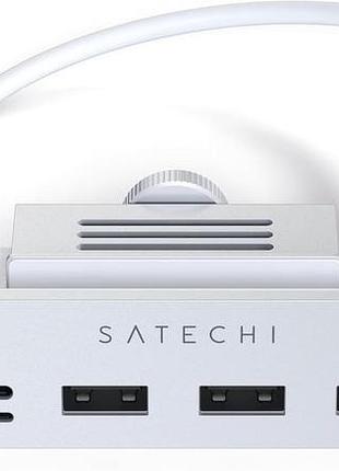 Usb-c хаб satechi clamp hub для imac 24 расширение портов алюминиевый адаптер серебристый