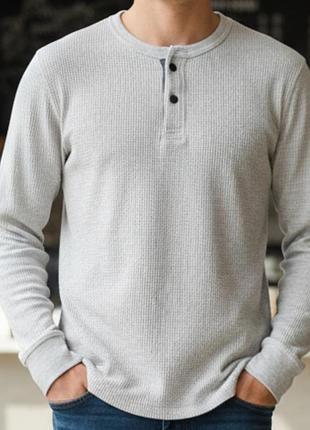Чоловічий лонгслів henley від george (waffle knit)