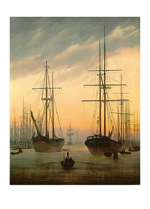 Листівка caspar david friedrich - view of a harbor, 1815