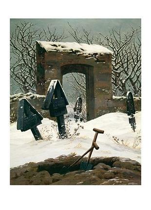 Листівка caspar david friedrich - cemetery in the snow, 1826