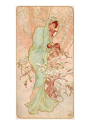 Листівка alphonse mucha - les saisons 1, 1896