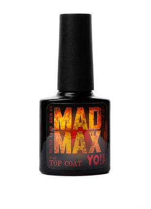 Супер стойкий топ без липкого слоя yo!nails mad max без uv фильтра, 8 мл