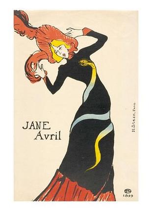 Листівка henri de toulouse-lautrec — jane avril, 1899