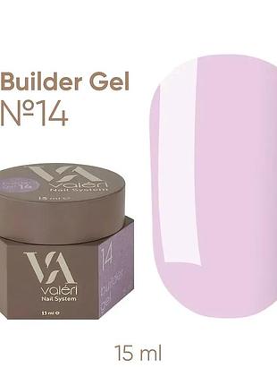 Гель для нарощування нігтів valeri builder gel №14, 15 мл