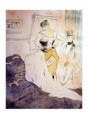 Листівка henri de toulouse-lautrec — femme en corset, 1896