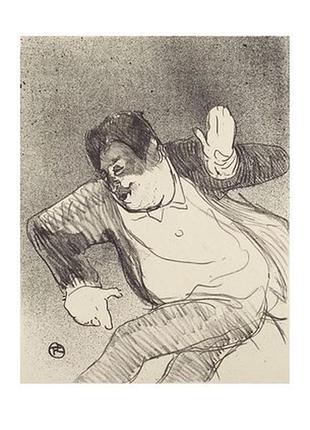 Листівка henri de toulouse-lautrec — caudieux at the petit casino (from le cafe concert), 1893