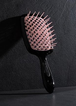 Расчёска для волос hollow comb superbrush plus black-light pink