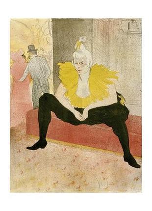 Листівка henri de toulouse-lautrec — the seated clowness (mademoiselle cha-u-kao), 1896