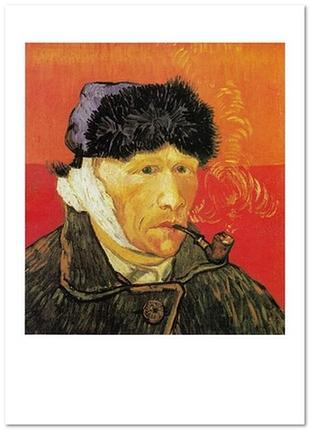 Открытка vincent van gogh — self-portrait with bandaged ear and pipe