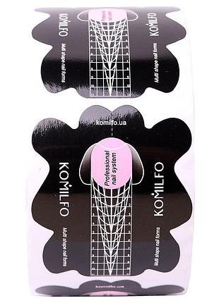Komilfo multi shape nail forms 500 pcs — мультифункциональные формы для наращивания