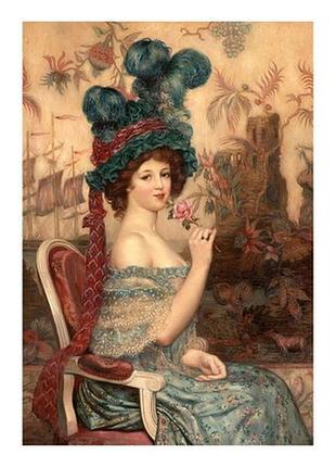 Открытка abel faivre - elegant with a rose