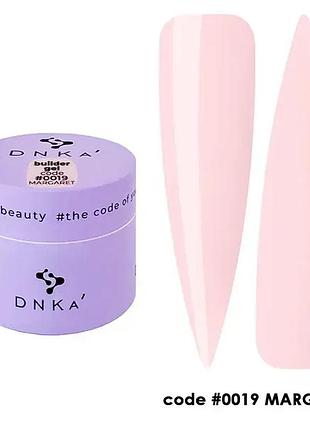 Гель для ногтей dnka builder gel №0019 margaret пастельно-розовый, 15 мл