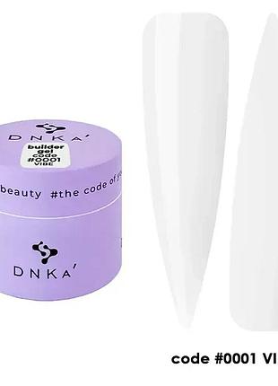 Гель для ногтей builder gel dnka №0001 vibe прозрачный, 15 мл