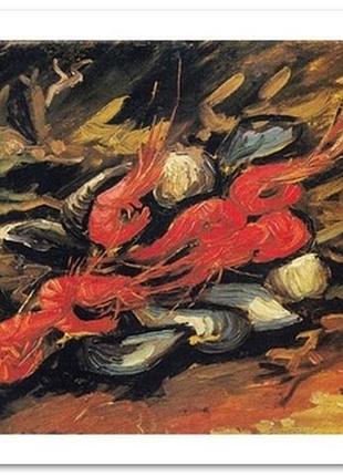 Открытка vincent van gogh — still life with mussels and shrimps