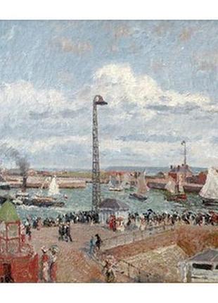 Листівка camille pissarro - pilotes cove in le havre. high seas. afternoon. sun, 1903