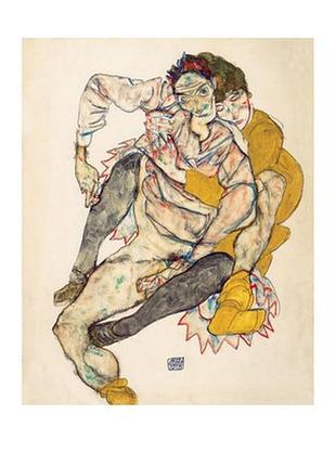 Листівка egon schiele - sitzendes paar, 1915