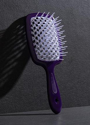 Расчёска для волос hollow comb superbrush plus dark purple-white