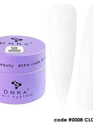 Гель желе для ногтей dnka’ jelly gel 08 cloud молочный, 15 мл