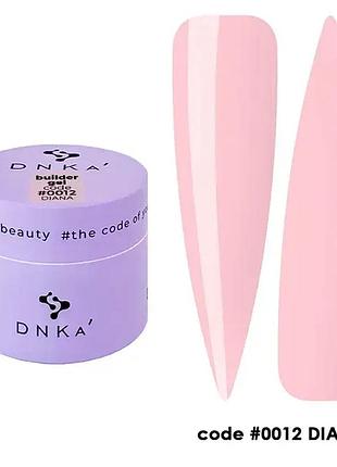 Гель для ногтей builder gel dnka №0012 diana пудрово-розовый, 15 мл