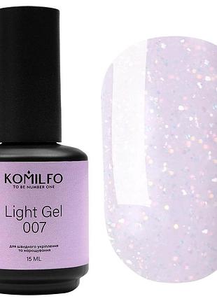 Жидкий гель с кисточкой light gel 007 komilfo, 15 мл