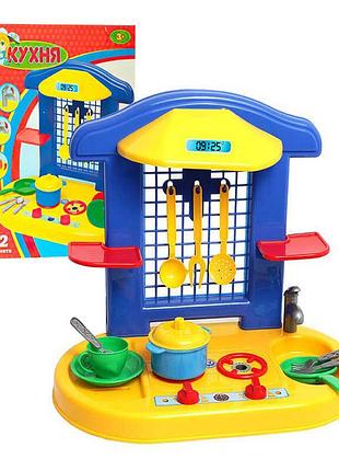 Гр кухня №2 2117 (8) "technok toys" с сковородой, двумя тарелками, чашками, плитой, мойкой и полками