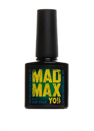 Супер стойкий топ без липкого слоя yo!nails mad max с uv фильтром, 8 мл