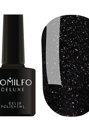 Гель-лак glitter colletion g027 (чорний з голографічними блискітками) komilfo, 8 мл