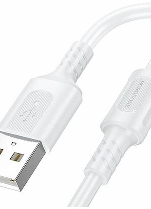 Кабель usb lightning 2.4 a 1 м пвх для заряджання та передавання даних borofone bx111 білий