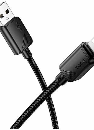 Кабель usb lightning 2.4 a 1 м чорний пвх для заряджання та передавання даних hoco x113